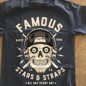 Famous stars & straps t-shirt skull drummer Travis barker shirt blink 182